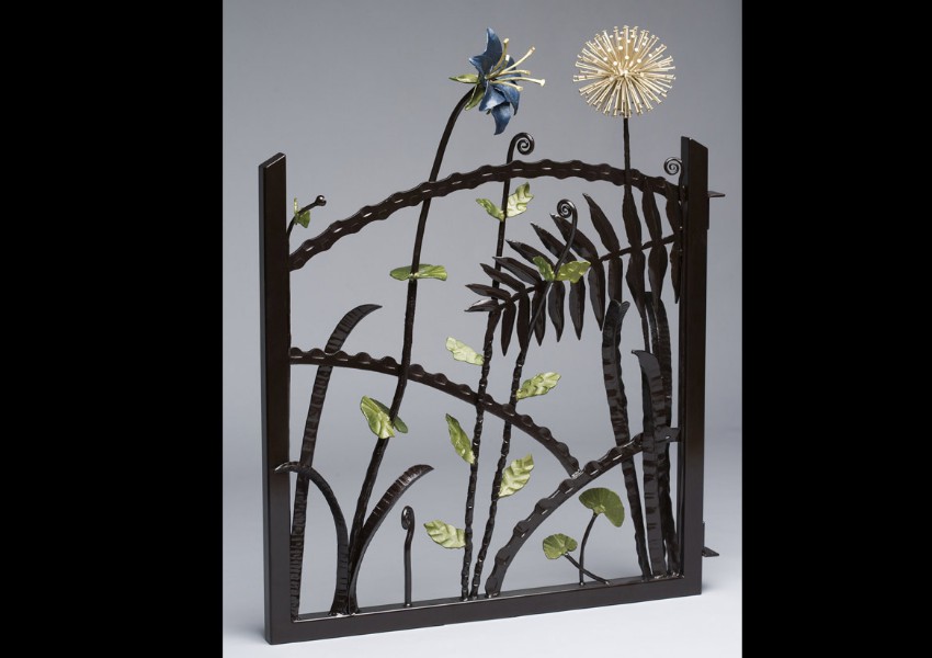 'Robinson' garden gate — forged iron, paint, pigments