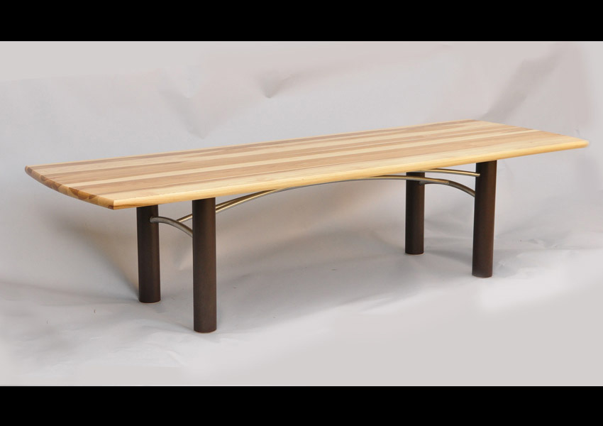 'Low's 10 foot table' — Hickory, stainless, powder coated legs